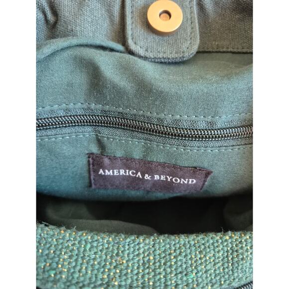 America & Beyond Boho Tote Bag Beaded Embroidered Colorful Zip Pockets Fall - Picture 3 of 10